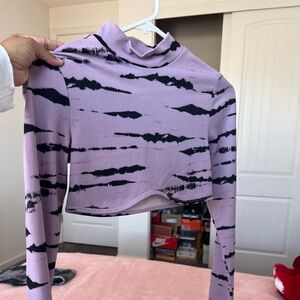 Purple Print Crop Top